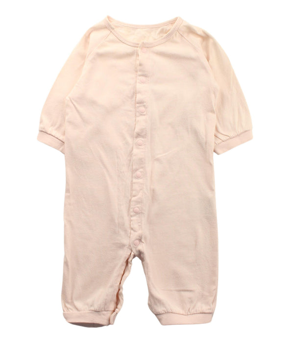 A Pink Long Sleeve Jumpsuits from Comme Ca Ism in size 0-3M for girl. (Front View)