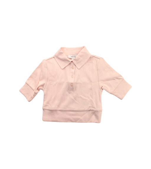 A Pink Short Sleeve Polos from REISS in size 4T for girl. (Front View)