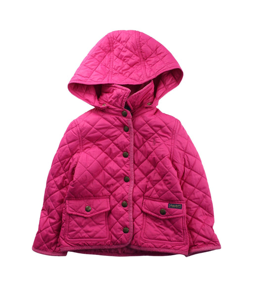 A Pink Puffer/Quilted Jackets from Polo Ralph Lauren in size 3T for girl. (Front View)