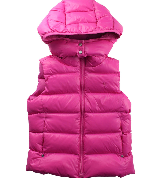 A Pink Outerwear Vests from Polo Ralph Lauren in size 6T for girl. (Front View)