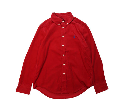 A Red Long Sleeve Shirts from Ralph Lauren in size 10Y for boy. (Front View)