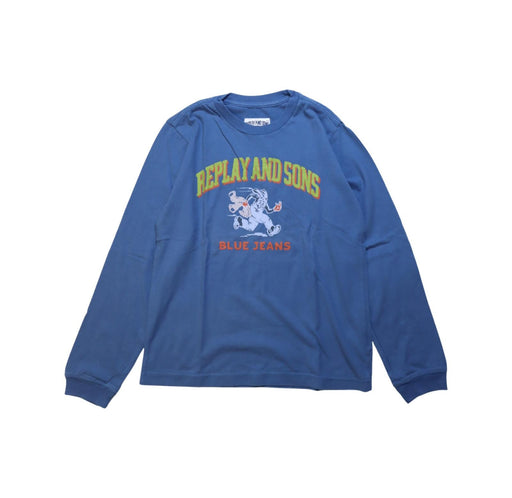 A Blue Long Sleeve T Shirts from Replay & Sons in size 10Y for boy. (Front View)