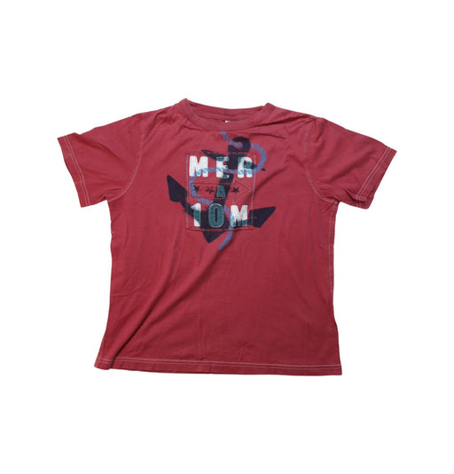 A Red Short Sleeve T Shirts from Petit Bateau in size 10Y for boy. (Front View)