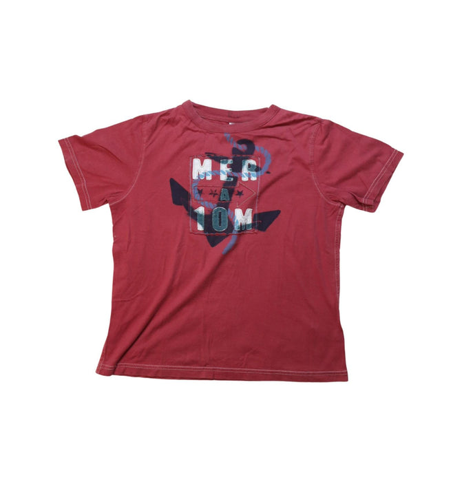A Red Short Sleeve T Shirts from Petit Bateau in size 10Y for boy. (Front View)