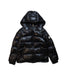 A Black Puffer/Quilted Jackets from Moncler in size 4T for neutral. (Front View)