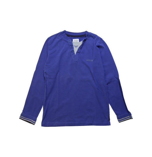 A Blue Long Sleeve Tops from Armani in size 8Y for boy. (Front View)