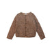 A Brown Puffer/Quilted Jackets from Emile et Ida in size 10Y for girl. (Front View)
