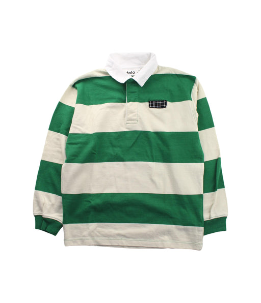 A Green Long Sleeve Polos from Molo in size 8Y for boy. (Front View)