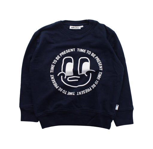 A Blue Crewneck Sweatshirts from Molo in size 6T for boy. (Front View)