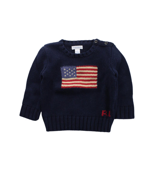 A Blue Knit Sweaters from Ralph Lauren in size 12-18M for boy. (Front View)