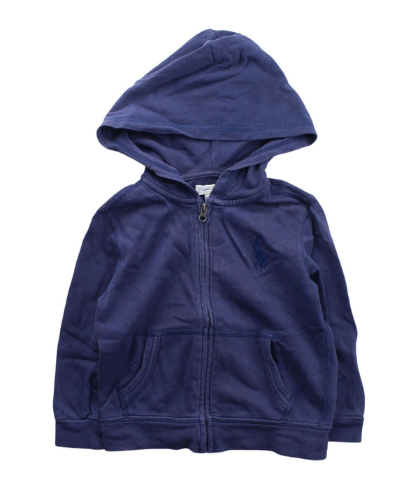 A Blue Zippered Sweatshirts from Ralph Lauren in size 2T for boy. (Front View)