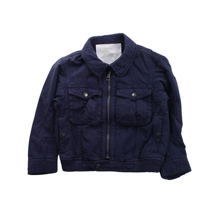 A Blue Lightweight Jackets from Burberry in size 4T for boy. (Front View)