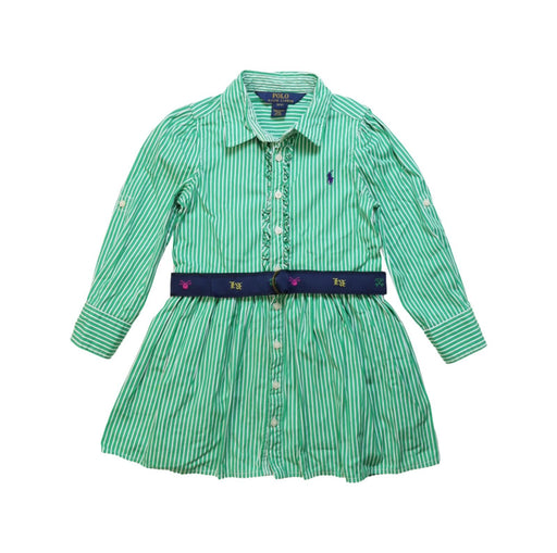 A Green Long Sleeve Dresses from Polo Ralph Lauren in size 3T for girl. (Front View)