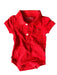 A Red Short Sleeve Bodysuits from Tommy Hilfiger in size 3-6M for neutral. (Front View)