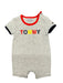 A Grey Short Sleeve Rompers from Tommy Hilfiger in size 0-3M for boy. (Front View)