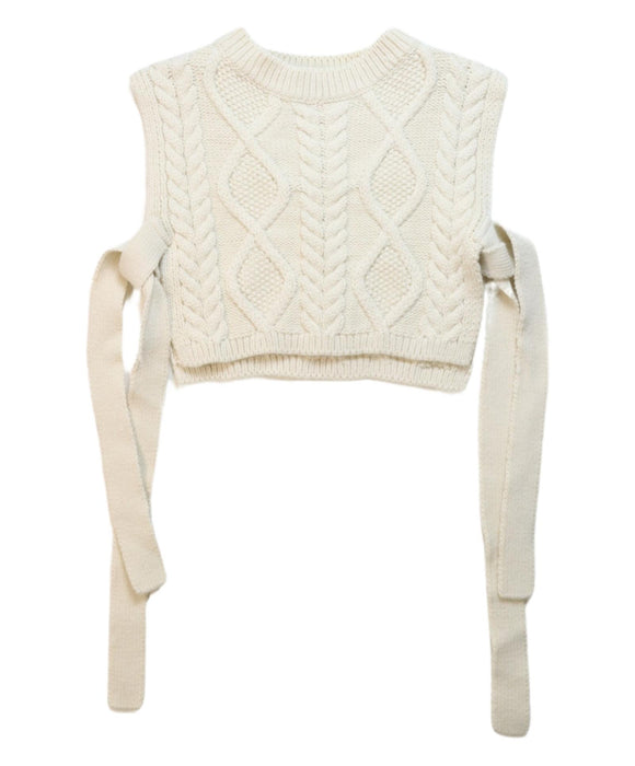 A Beige Sweater Vests from Aosta in size 6-12M for girl. (Front View)