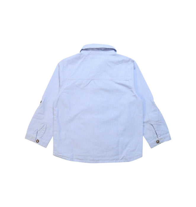 A Blue Long Sleeve Shirts from Jojo Maman Bébé in size 4T for boy. (Back View)