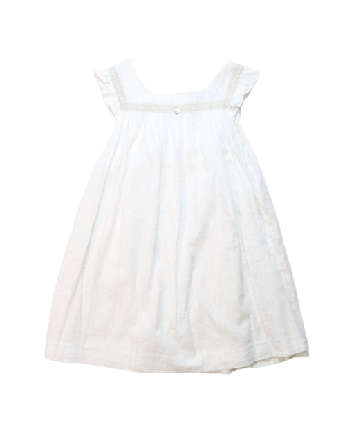 A White Sleeveless Dresses from Purete du... Bebe in size 6T for girl. (Front View)