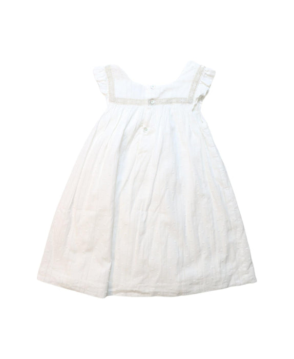 A White Sleeveless Dresses from Purete du... Bebe in size 6T for girl. (Back View)