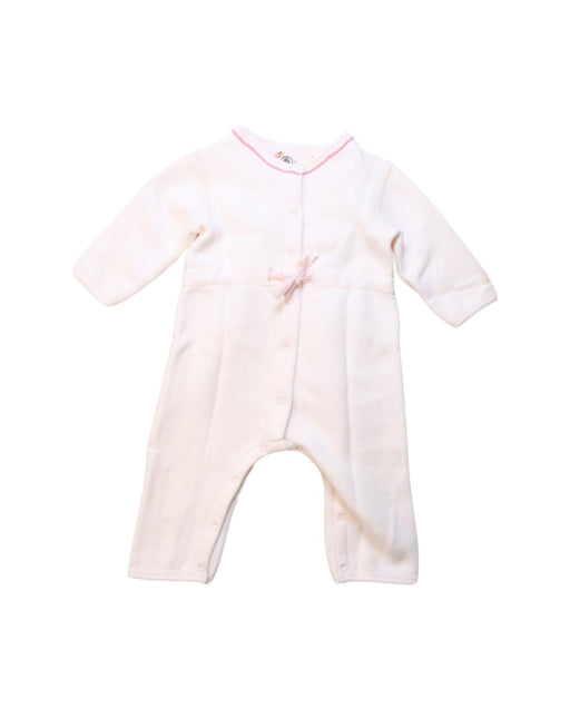A Pink Long Sleeve Jumpsuits from Petit Bateau in size 6-12M for neutral. (Front View)