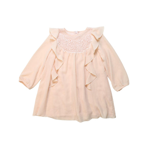 A Pink Long Sleeve Dresses from Chloe in size 3T for girl. (Front View)