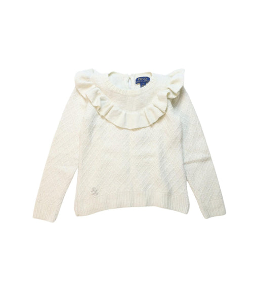 A White Knit Sweaters from Polo Ralph Lauren in size 5T for girl. (Front View)