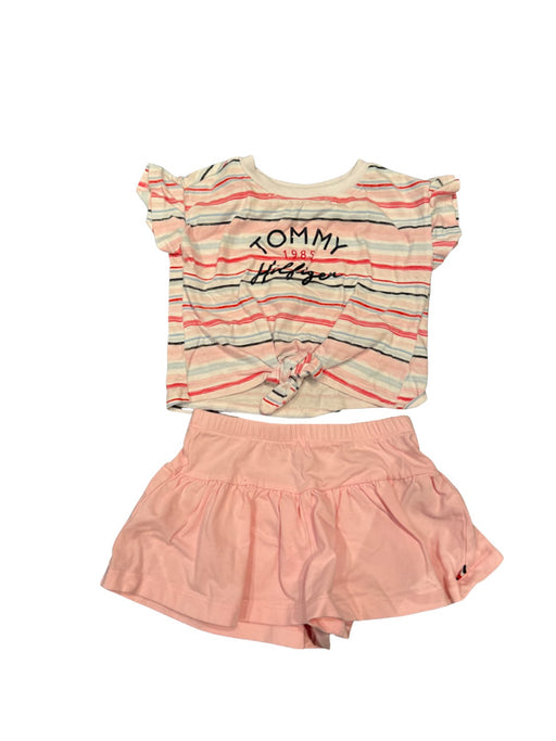 A Pink Shorts Sets from Tommy Hilfiger in size 2T for girl. (Front View)