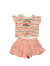 A Pink Shorts Sets from Tommy Hilfiger in size 2T for girl. (Front View)