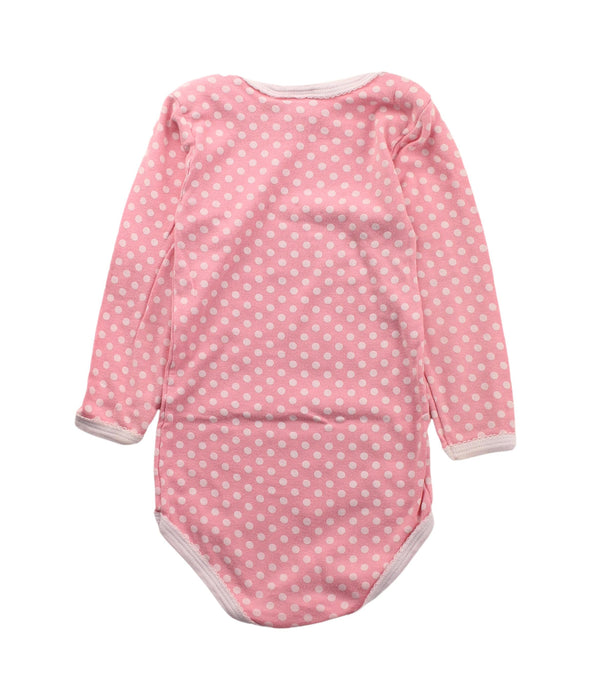 A Pink Long Sleeve Bodysuits from Petit Bateau in size 2T for girl. (Back View)