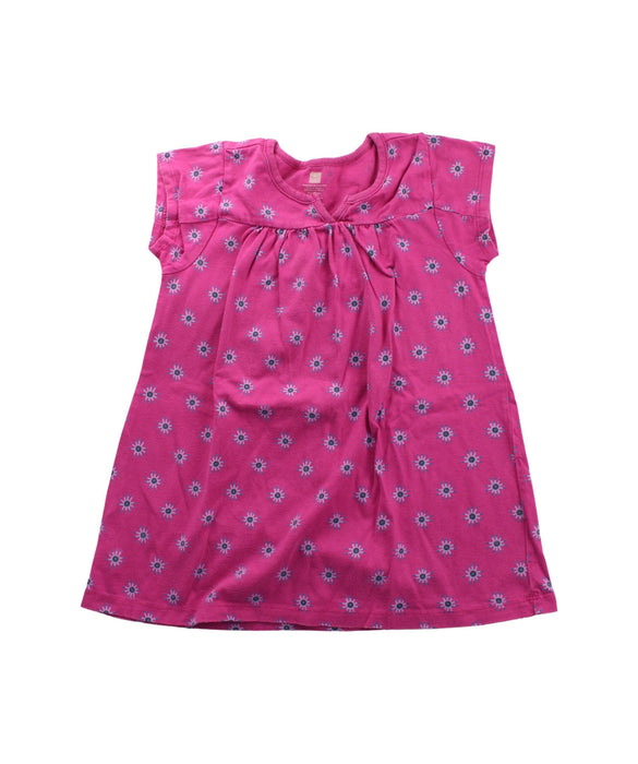 A Pink Short Sleeve Dresses from Tea in size 4T for girl. (Front View)
