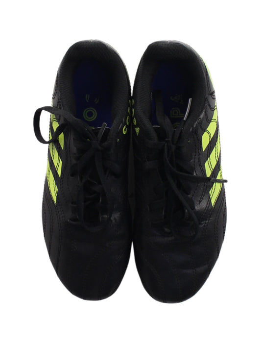 A Black Cleats/Soccer Shoes from Adidas in size 7Y for boy. (Back View)