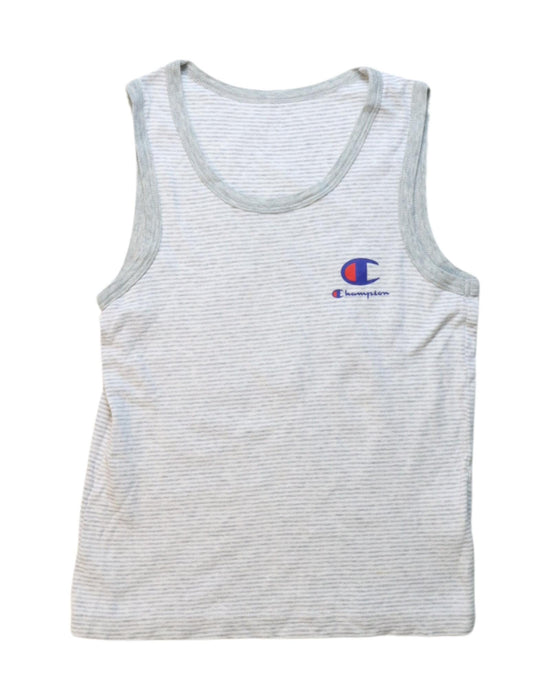 A Grey Sleeveless T Shirts from Champion in size 7Y for boy. (Front View)