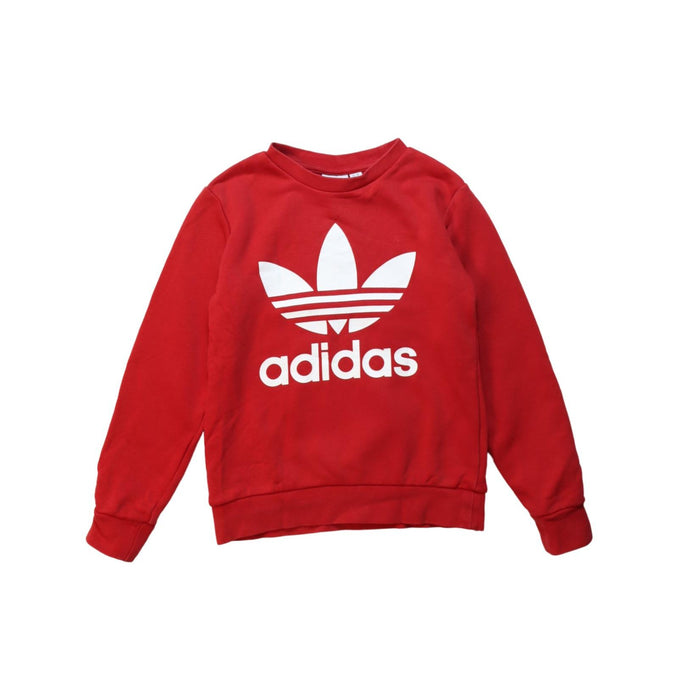 A Red Crewneck Sweatshirts from Adidas in size 7Y for boy. (Front View)