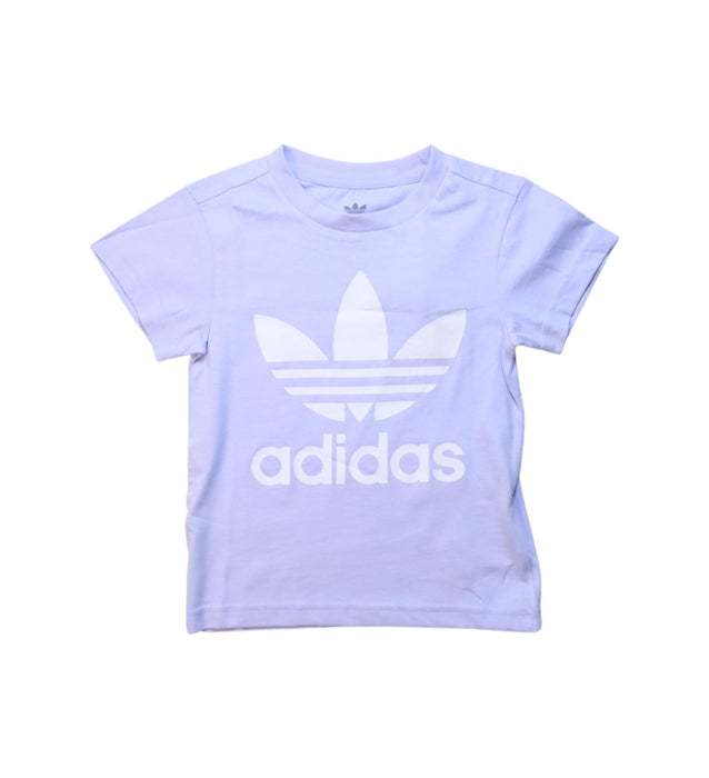 A Purple Short Sleeve T Shirts from Adidas in size 4T for girl. (Front View)