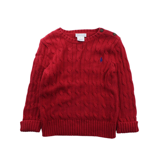 A Red Knit Sweaters from Ralph Lauren in size 2T for boy. (Front View)