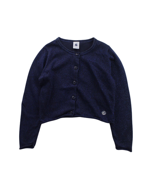 A Blue Cardigans from Petit Bateau in size 5T for girl. (Front View)