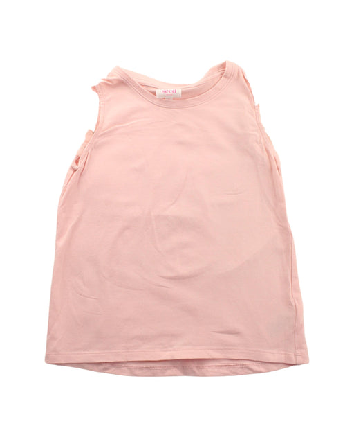 A Pink Short Sleeve Tops from Seed in size 5T for girl. (Front View)