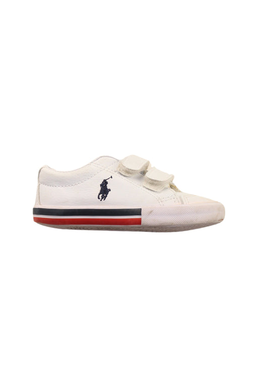 A White Sneakers from Polo Ralph Lauren in size 18-24M for boy. (Front View)