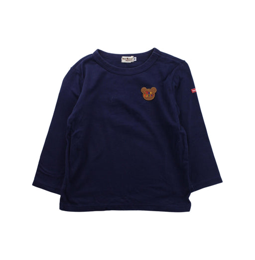 A Blue Long Sleeve T Shirts from Miki House in size 2T for boy. (Front View)