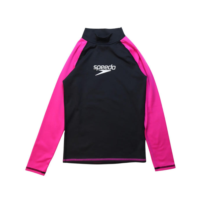 A Black Rash Guards from Speedo in size 8Y for girl. (Front View)