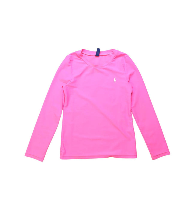 A Pink Rash Guards from Polo Ralph Lauren in size 7Y for girl. (Front View)