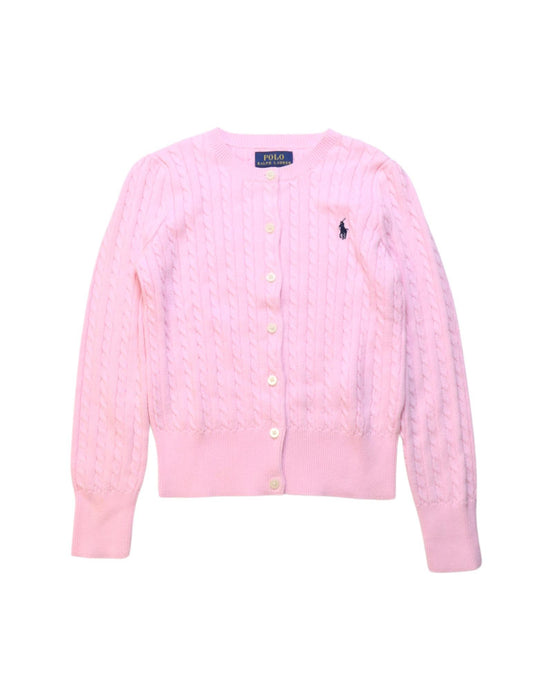 A Pink Cardigans from Polo Ralph Lauren in size 6T for girl. (Front View)