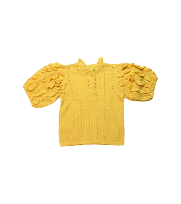 A Yellow Short Sleeve Tops from Janie & Jack in size 4T for girl. (Back View)