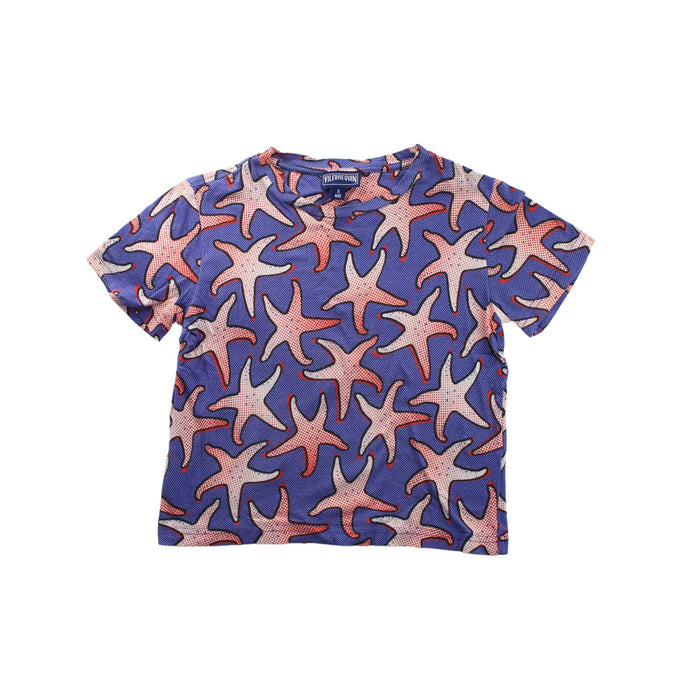 A Blue Short Sleeve T Shirts from Vilebrequin in size 6T for girl. (Front View)