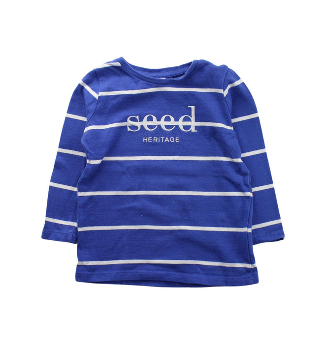 A Blue Long Sleeve T Shirts from Seed in size 2T for boy. (Front View)