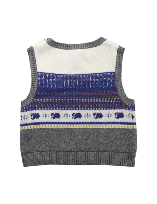 A Grey Sweater Vests from Les Enphants in size 6-12M for boy. (Back View)