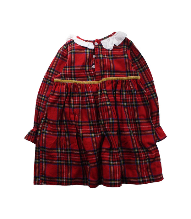 A Red Long Sleeve Dresses from Cotton Pigs in size 5T for girl. (Back View)