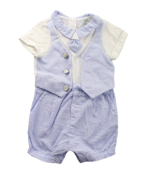 A Blue Short Sleeve Rompers from Nicholas & Bears in size 0-3M for boy. (Front View)