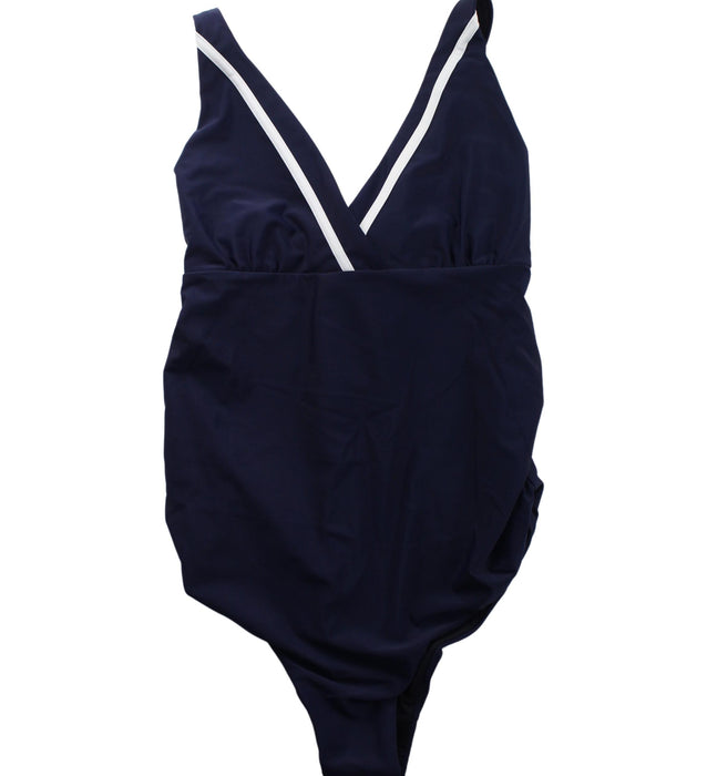 A Blue Swimsuits from Seraphine in size XS for maternity. (Front View)
