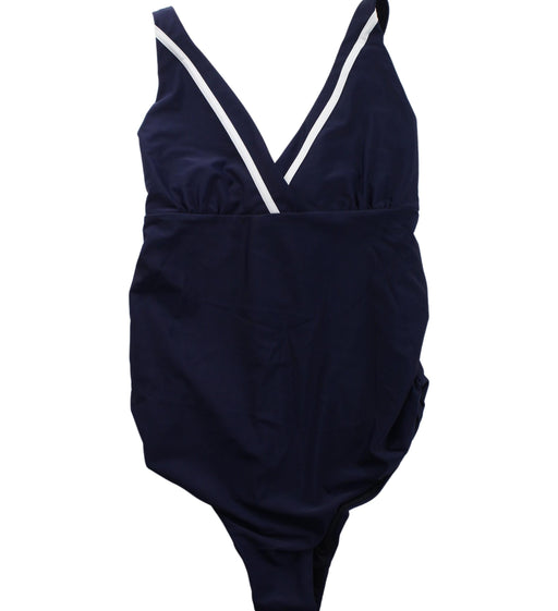 A Blue Swimsuits from Seraphine in size XS for maternity. (Front View)